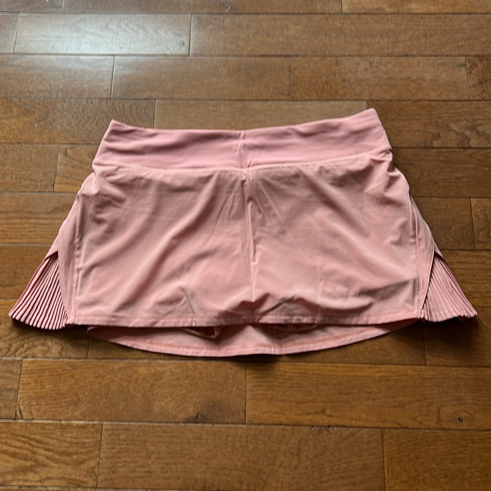 ❤️LULULEMON PLAY OFF THE PLEATS SKIRT/SKORT-PEACH PINK-10-PHONE POCKETS❤️